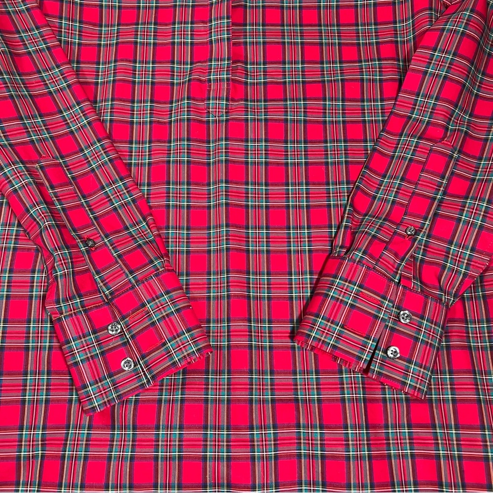 Land’s End Tartan Plaid Popover Size 14 Fall Holiday Classic Casual Long Sleeve - Picture 6 of 15
